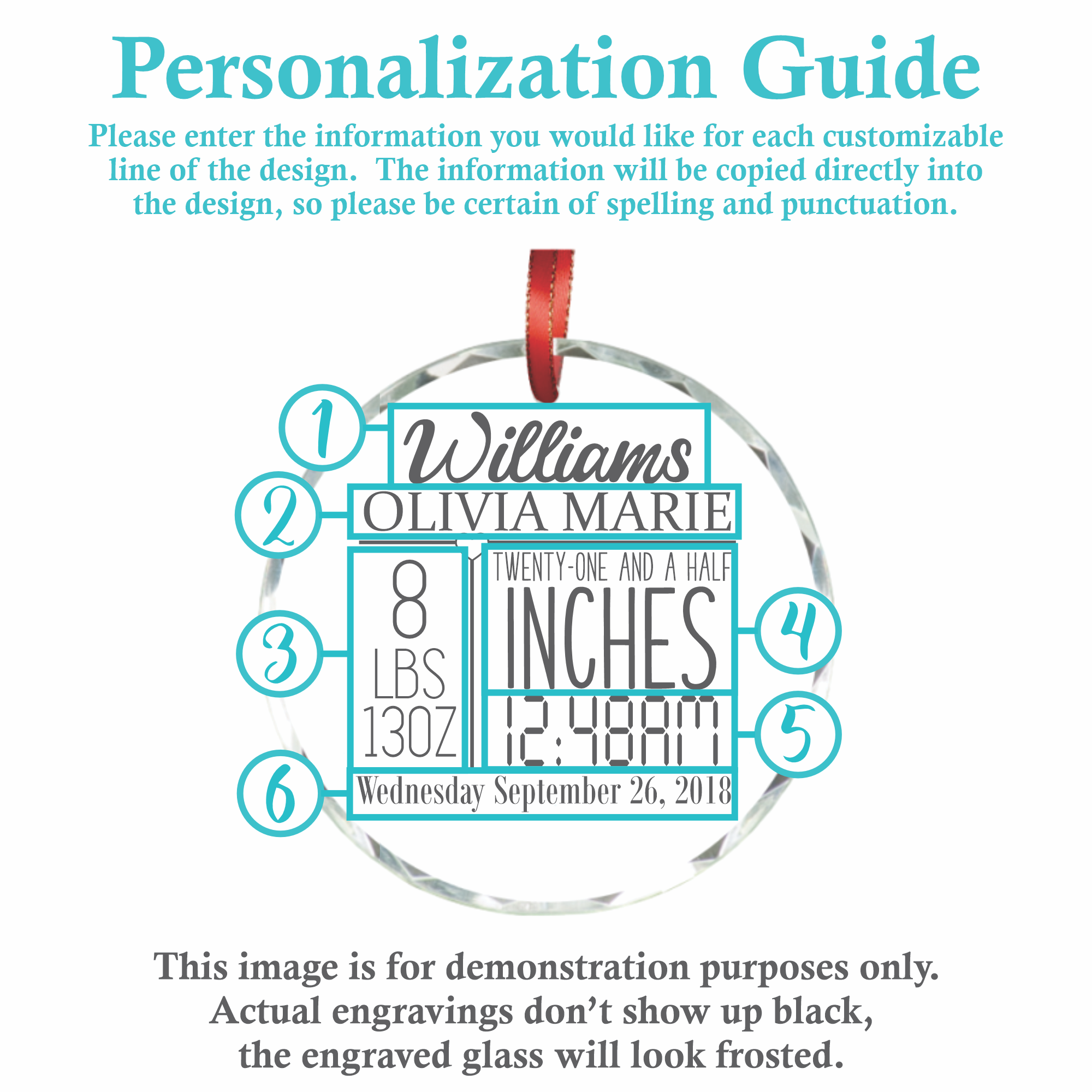 Newborn | Personalized Crystal Ornament